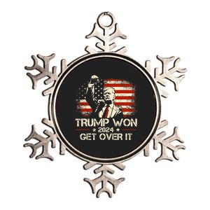 Trump Won Get Over It 2024 Election President 47th Us Flag Metallic Star Ornament