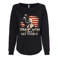 Trump Won Get Over It 2024 Election President 47th Us Flag Womens California Wash Sweatshirt