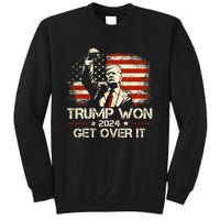 Trump Won Get Over It 2024 Election President 47th Us Flag Tall Sweatshirt