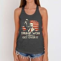 Trump Won Get Over It 2024 Election President 47th Us Flag Women's Knotted Racerback Tank