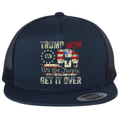 Trump Won Get Over It 2024 Flat Bill Trucker Hat