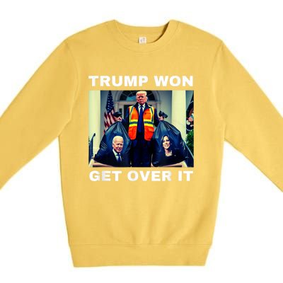 Trump Won Get Over It Maga Won Election 2024 Premium Crewneck Sweatshirt