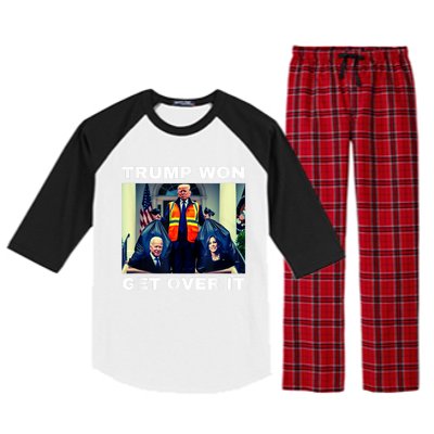 Trump Won Get Over It Maga Won Election 2024 Raglan Sleeve Pajama Set