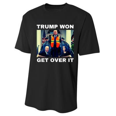 Trump Won Get Over It Maga Won Election 2024 Performance Sprint T-Shirt