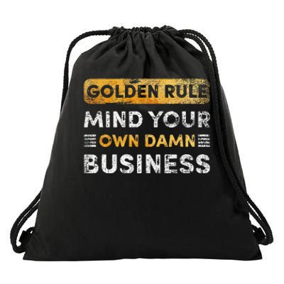 Tim Walz Golden Rule Mind Your Own Damn Business Gift Drawstring Bag