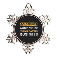 Tim Walz Golden Rule Mind Your Own Damn Business Gift Metallic Star Ornament