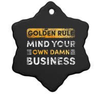 Tim Walz Golden Rule Mind Your Own Damn Business Gift Ceramic Star Ornament