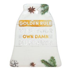 Tim Walz Golden Rule Mind Your Own Damn Business Gift Ceramic Bell Ornament