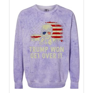 Trump Won Get Over It Patriotic Pro Trump Anti Kamala Colorblast Crewneck Sweatshirt