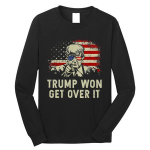 Trump Won Get Over It Patriotic Pro Trump Anti Kamala Long Sleeve Shirt