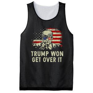 Trump Won Get Over It Patriotic Pro Trump Anti Kamala Mesh Reversible Basketball Jersey Tank