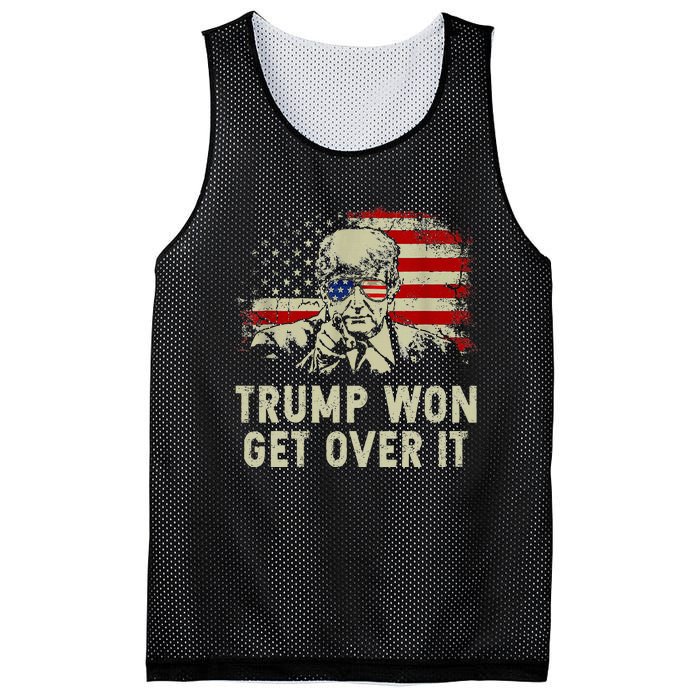 Trump Won Get Over It Patriotic Pro Trump Anti Kamala Mesh Reversible Basketball Jersey Tank