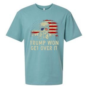 Trump Won Get Over It Patriotic Pro Trump Anti Kamala Sueded Cloud Jersey T-Shirt