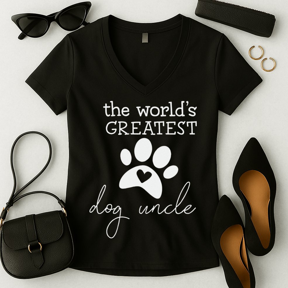 The World's Greatest Dog Uncle Women's V-Neck T-Shirt