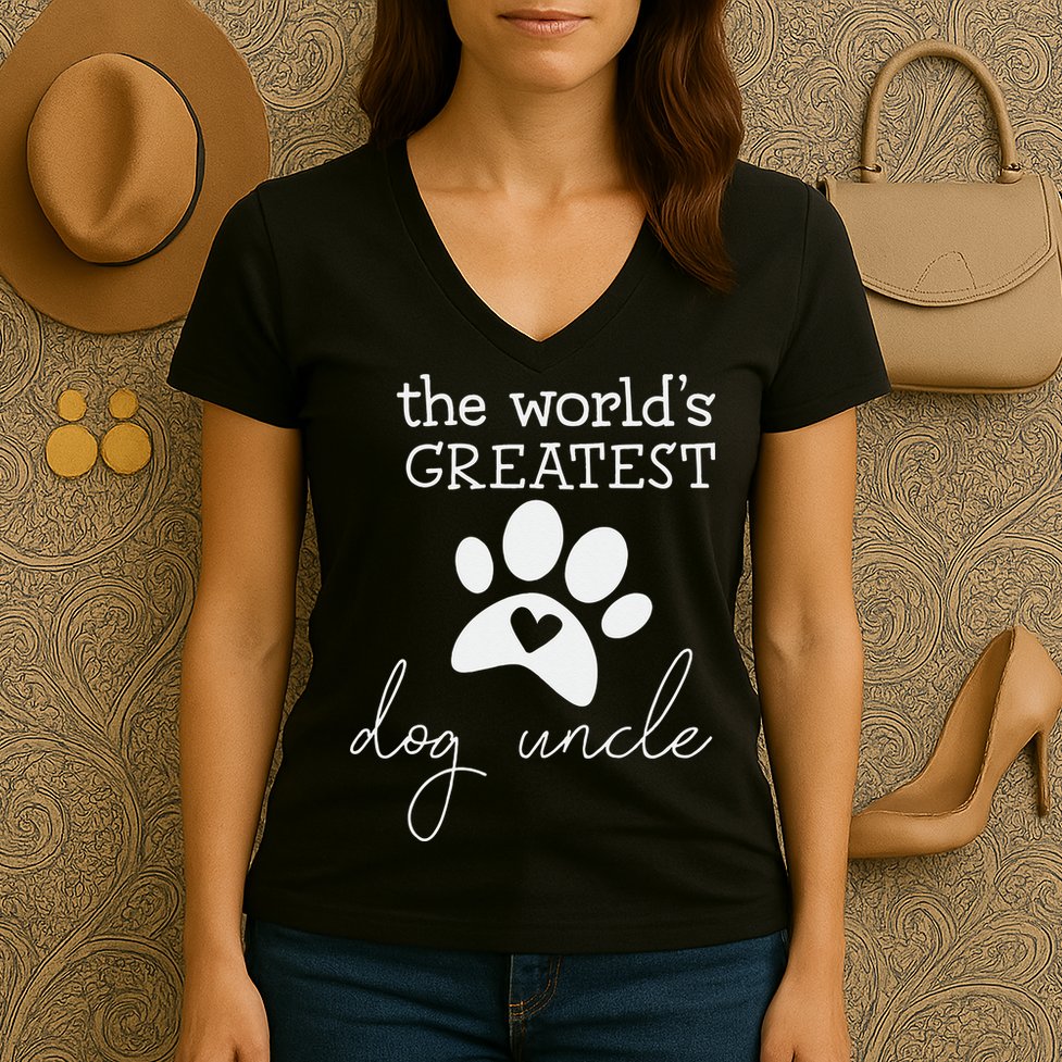 The World's Greatest Dog Uncle Women's V-Neck T-Shirt