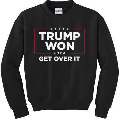 Trump Won Get Over It 2024 Kids Sweatshirt