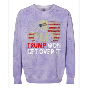 Trump Won Get Over It Patriotic Pro Trump Anti Kamala Colorblast Crewneck Sweatshirt