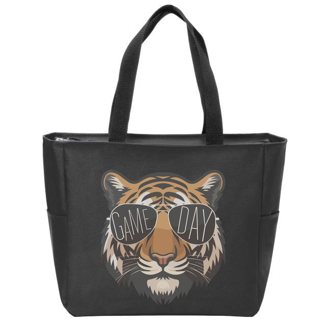 Tigers With Game Day Glasses Game Day Mascot Zip Tote Bag
