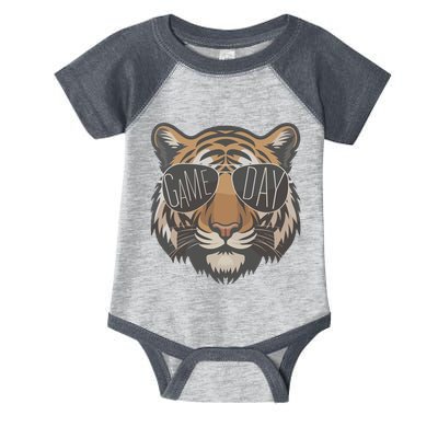 Tigers With Game Day Glasses Game Day Mascot Infant Baby Jersey Bodysuit