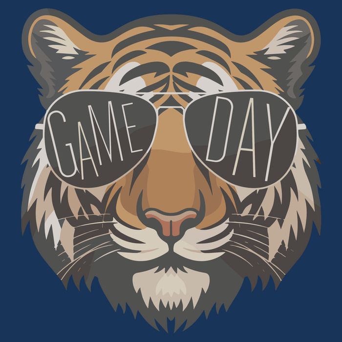 Tigers With Game Day Glasses Game Day Mascot Infant Baby Jersey Bodysuit
