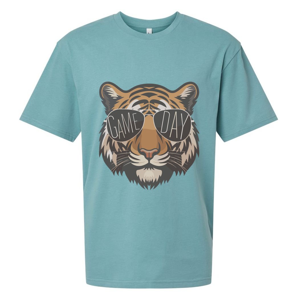 Tigers With Game Day Glasses Game Day Mascot Sueded Cloud Jersey T-Shirt