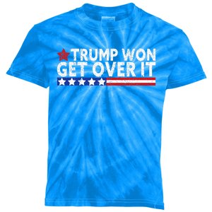 Trump Won Get Over It 2024 Flag Usa Kids Tie-Dye T-Shirt