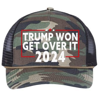 Trump Won Get Over It 2024 Retro Rope Trucker Hat Cap