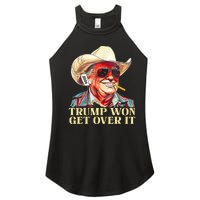 Trump Won Get Over It 2024 Funny Western Trump Cowboy Women's Perfect Tri Rocker Tank