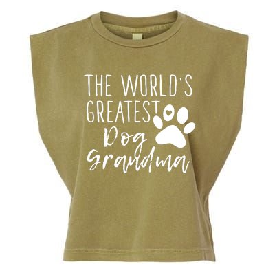 The WorldS Greatest Dog Grandma Garment-Dyed Women's Muscle Tee