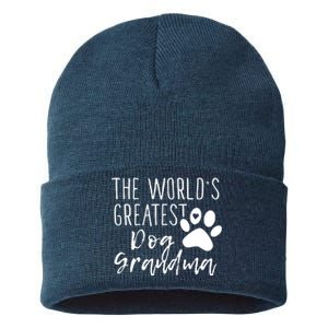 The WorldS Greatest Dog Grandma Sustainable Knit Beanie