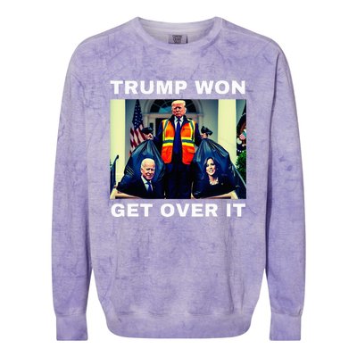 Trump Won Get Over It Maga Won Election 2024 Colorblast Crewneck Sweatshirt