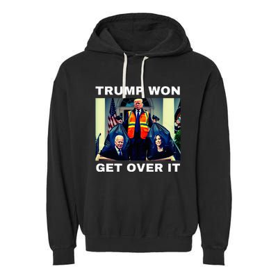 Trump Won Get Over It Maga Won Election 2024 Garment-Dyed Fleece Hoodie