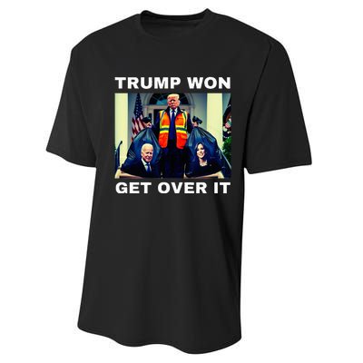 Trump Won Get Over It Maga Won Election 2024 Performance Sprint T-Shirt