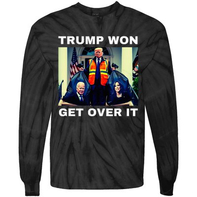 Trump Won Get Over It Maga Won Election 2024 Tie-Dye Long Sleeve Shirt