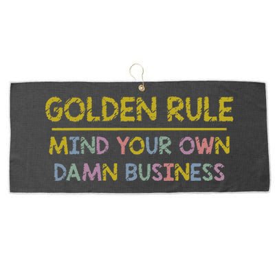 Tim Walz Golden Rule Mind Your Own Damn Business Large Microfiber Waffle Golf Towel