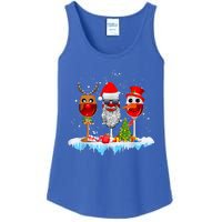 Three Wine Glasses Santa Hat Christmas Funny Wine Lover Xmas Gift Ladies Essential Tank