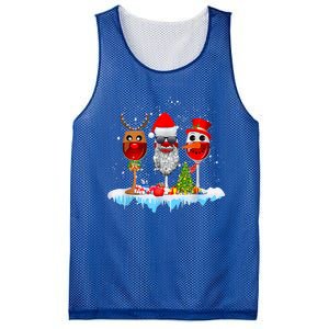 Three Wine Glasses Santa Hat Christmas Funny Wine Lover Xmas Gift Mesh Reversible Basketball Jersey Tank