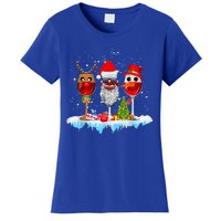 Three Wine Glasses Santa Hat Christmas Funny Wine Lover Xmas Gift Women's T-Shirt