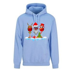 Three Wine Glasses Santa Hat Christmas Funny Wine Lover Xmas Gift Unisex Surf Hoodie