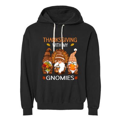 Thanksgiving Women Gnome Fall Leopard Turkey Garment-Dyed Fleece Hoodie