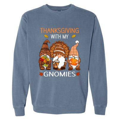 Thanksgiving Women Gnome Fall Leopard Turkey Garment-Dyed Sweatshirt