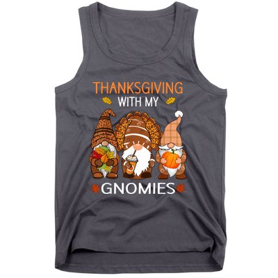 Thanksgiving Women Gnome Fall Leopard Turkey Tank Top