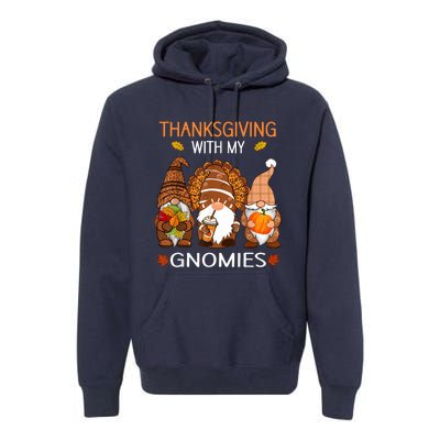 Thanksgiving Women Gnome Fall Leopard Turkey Premium Hoodie