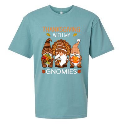 Thanksgiving Women Gnome Fall Leopard Turkey Sueded Cloud Jersey T-Shirt