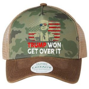 Trump Won Get Over It Patriotic Pro Trump Anti Kamala Funny Legacy Tie Dye Trucker Hat