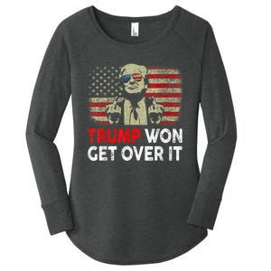 Trump Won Get Over It Patriotic Pro Trump Anti Kamala Funny Women's Perfect Tri Tunic Long Sleeve Shirt