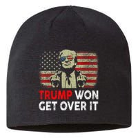 Trump Won Get Over It Patriotic Pro Trump Anti Kamala Funny Sustainable Beanie