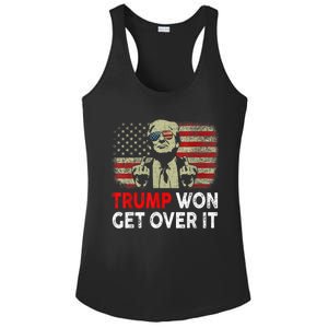 Trump Won Get Over It Patriotic Pro Trump Anti Kamala Funny Ladies PosiCharge Competitor Racerback Tank