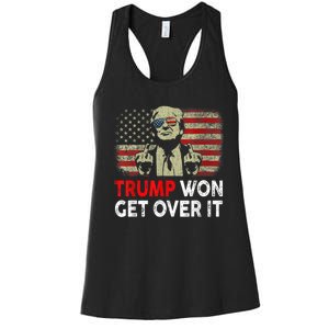 Trump Won Get Over It Patriotic Pro Trump Anti Kamala Funny Women's Racerback Tank