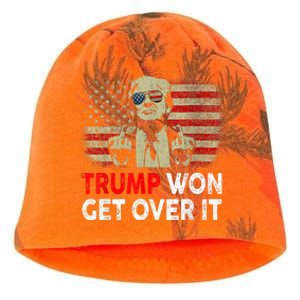 Trump Won Get Over It Patriotic Pro Trump Anti Kamala Funny Kati - Camo Knit Beanie